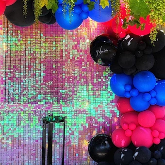 Iridescent Pink Sequined Baby Shower Board Clip Decoration Light Transparent Display Rose Panel 3d Shimmer Sequin Wall