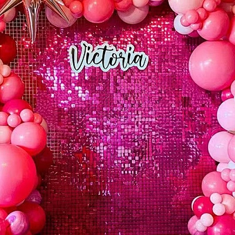 Air Active Connector Iridescent Pink Square Glitter Backdrop Wedding Party Live Board Event Sequin Panel Shimmer Wall