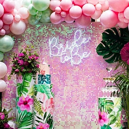 Iridescent Pink Sequined Baby Shower Board Clip Decoration Light Transparent Display Rose Panel 3d Shimmer Sequin Wall