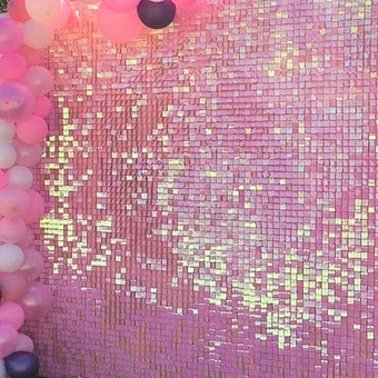 Iridescent Pink Sequined Baby Shower Board Clip Decoration Light Transparent Display Rose Panel 3d Shimmer Sequin Wall