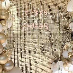 Air Active Wedding Event Theme Party Decoration Tile Photography Background Prop Backdrop Sign Glitter Sequin Shimmer Wall Panel
