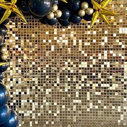 Light Gold Air Active Connector Iridescent Square Glitter Backdrop Wedding Party Activated Sequin Panel Shimmer Wall