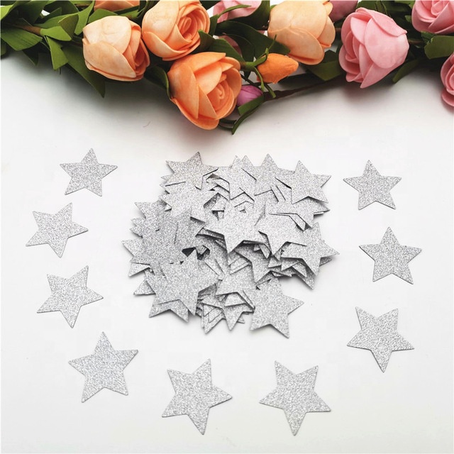 Glitter Rose Gold Silver moon Paper star glitter confetti for Wedding Birthday Party Supplies Baby Shower Decor DIY table event
