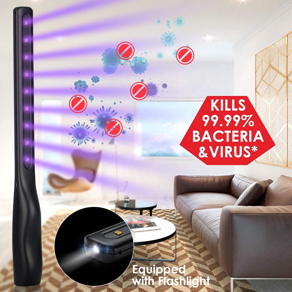 Rechargeable Hand Held Portable Hand-held Led Light Uvc Lamp Handy Home Hospital Toilet Golden Supplier Uv Sterilizer Wand