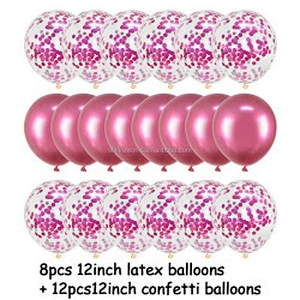 12 Inch Latex Color Rose Gold Set Birthday Party Wedding Decoration Anniversary Global Baby Shower Metallic Confetti Balloon