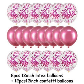 12 Inch Latex Color Rose Gold Set Birthday Party Wedding Decoration Anniversary Global Baby Shower Metallic Confetti Balloon
