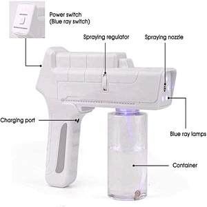 Blue Light Wireless Charging Portable Nano Atomizing Spray Machine Sanitizer Sterilization Smoke Fog Alcohol Disinfection Gun