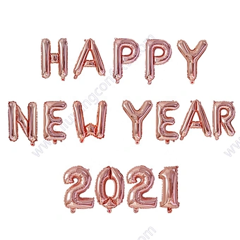 16inch Rose Gold Number Home Celebration Merry Christmas Party Decoration Supplies Globos Decor Foil Happy New Year 2021 Balloon