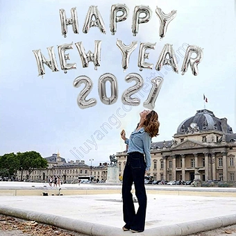 Photobooth Props Merry Christmas Eve Decoration Home Xmas Balloon Silver Number Foil Helium Party Decor Noel Happy New Year 2021