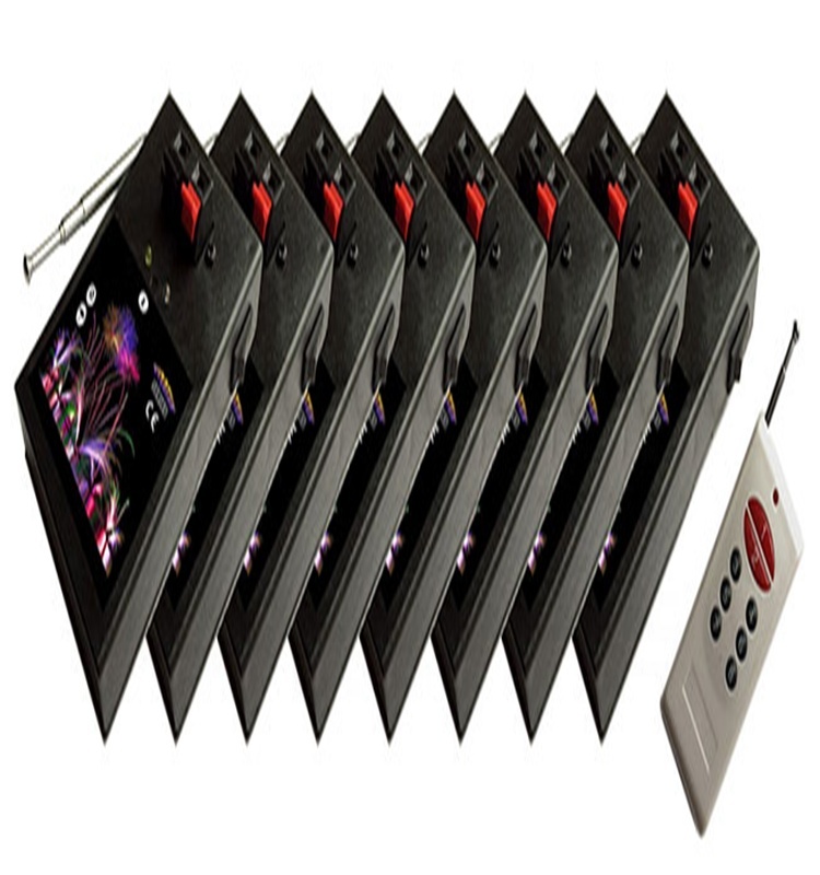 8 channels remote control small firing system.  1 transmitter + 8 receivers = 1 set