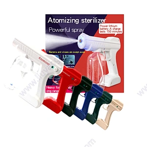 Rechargeable Blue Light Nano Steam Gun Spray Machine Ultra Aerosol Water Mist Trigger Alcohol Sterilizer Disinfection Sprayer