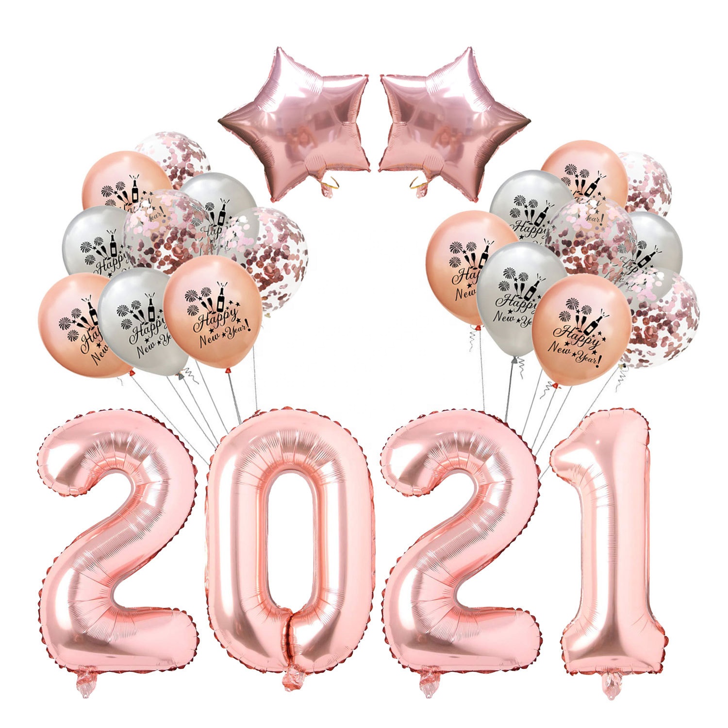 2021 Foil Balloon Banner Merry Christmas Eve Party Decorations Home Ornaments Gold Photo Decor Supplies Happy New Year