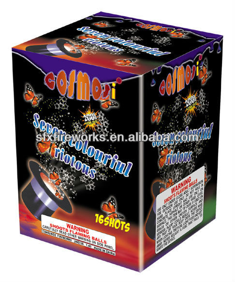 seven colorful riotous 16shots 200g cakes fireworks