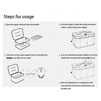 Baby Ip65 Light Sterilization Tray Multi-function Disinfection Box Uv Cell Phone Sanitizer Uvc Sterilizer Bag Cleaner