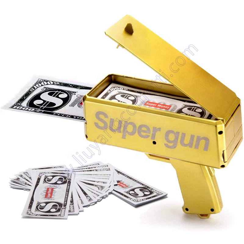 Cash Toy Party Creative Spray Magenta Gold Kids Super Price Custom logo Pink Cannon Throwing Shooter Money Gun Machine