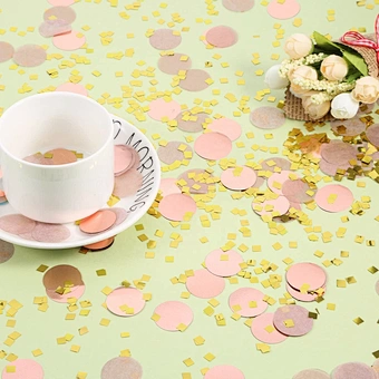 Round Tissue Paper Dots Wedding Birthday Party Decoration 1.76 Oz Rose Gold 1.5cm Biodegradable Events Blowers Table Confetti