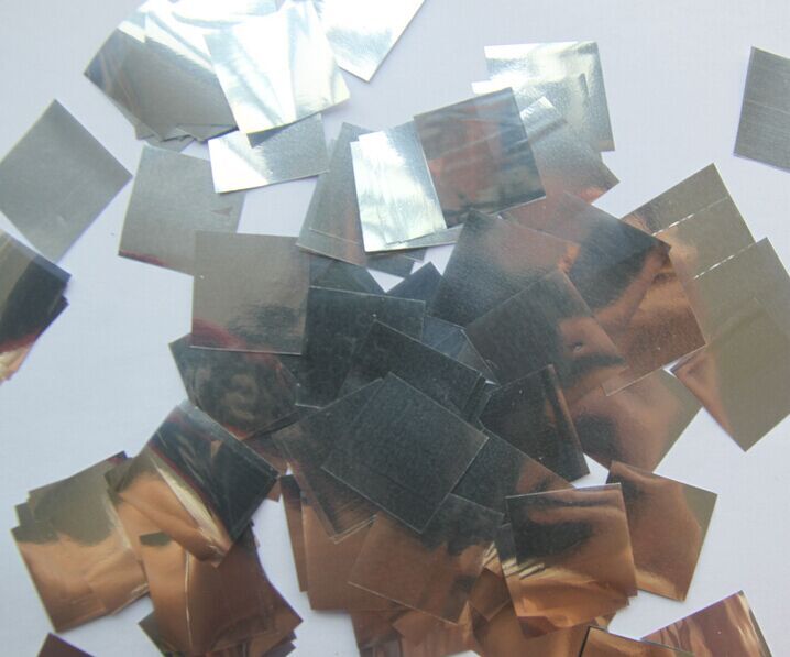 silver 2*2color paper metallic  paper confetti for weeding and party