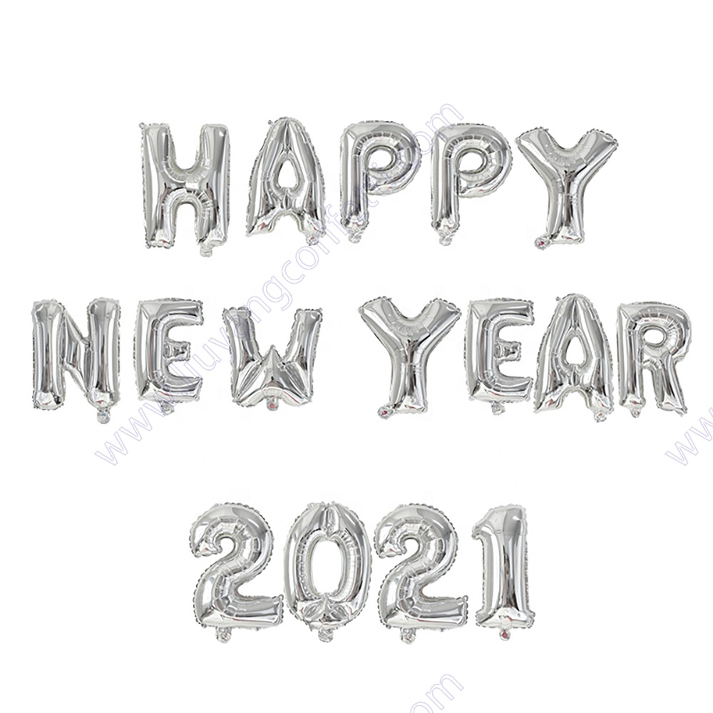 Photobooth Props Merry Christmas Eve Decoration Home Xmas Balloon Silver Number Foil Helium Party Decor Noel Happy New Year 2021