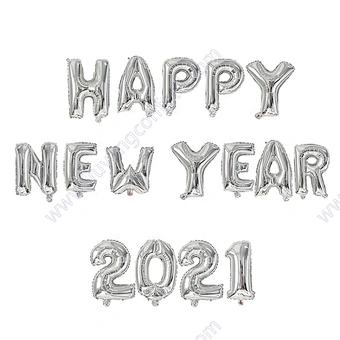 Photobooth Props Merry Christmas Eve Decoration Home Xmas Balloon Silver Number Foil Helium Party Decor Noel Happy New Year 2021