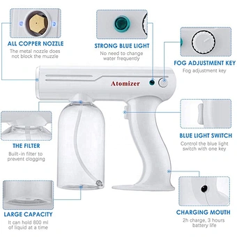 Hand Automatic Virus Portable Sprayer Sterilization Smoke Fog Gun Disinfection Spray Machine For Room Office Public Area