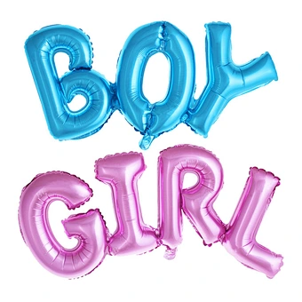 gender reveal Birthday Pink Blue Simple Polymer Boy Girl Alphabet Letter Foil Mylar Balloon For Baby Shower Party Decoration