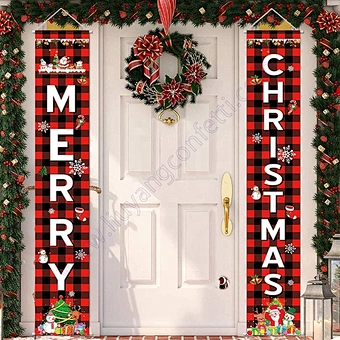 Porch Fireplace Wall Sign Flag Decoration Outdoor Indoor Custom Hign Quality Printing Hanging Door Merry Christmas Banner