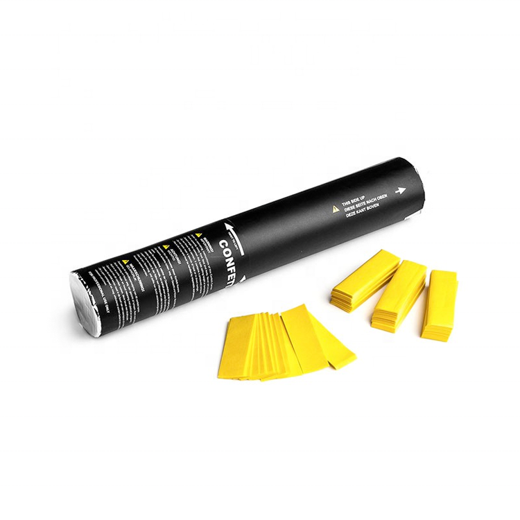 Handheld confetti Cannon 30cm yellow color fireproof and colorfast tissue confetti effect