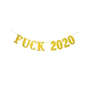New Years Eve Party Decoration Fireplace Mantle Home Decor Happy Sign Welcome Gold Glittery Farewell 2020 Hello 2021 Banner