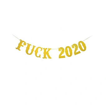New Years Eve Party Decoration Fireplace Mantle Home Decor Happy Sign Welcome Gold Glittery Farewell 2020 Hello 2021 Banner