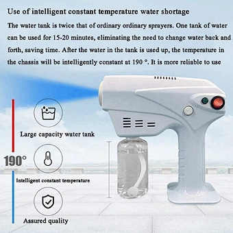 1300w Household Sprayer Machine Blue Light Rapid Fogging Large Fog Volume Disinfection Nano Spray Gun For Office Home Cloth