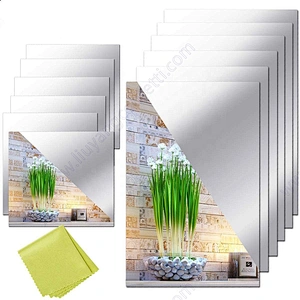 Mirror Wall Sticker Rectangle Self-adhesive Room Decoration Sticker Art Home Connect Paste Mirror Household Spot wall decor