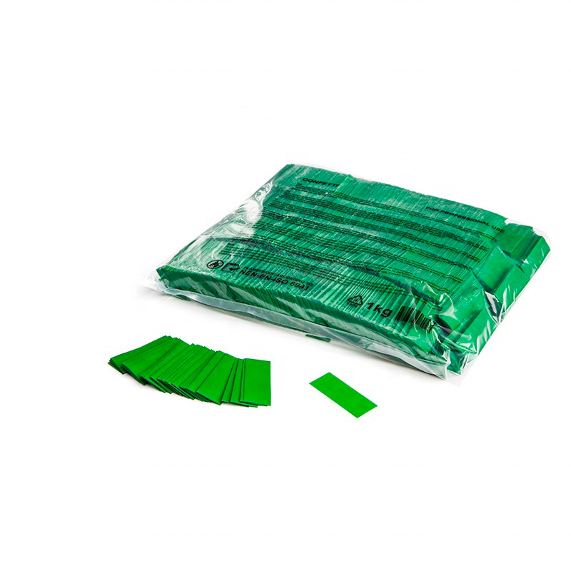 flameproof colorfast dark green paper confetti