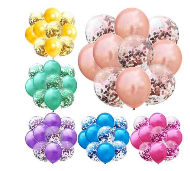 Mix Rose Kids Gift Helium Ballon Latex Color Confetti Balloon for Birthday baby shower Party Decoration Wedding Anniversary