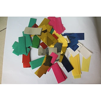 factory price  high quality 2x5 CM blue metallic  confetti paper with CE certificate paper for weeding and party