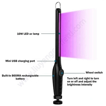Rechargeable Hand Held Portable Hand-held Led Light Uvc Lamp Handy Home Hospital Toilet Golden Supplier Uv Sterilizer Wand