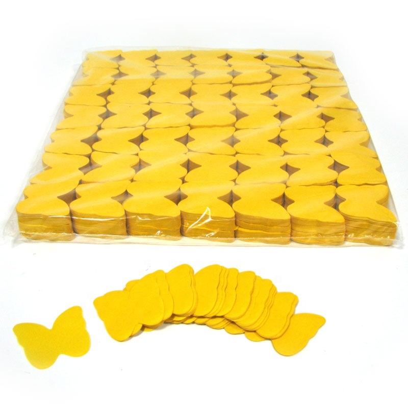 Party Favors yellow Color butterfly Shape flameproof colorfast ECO Rice Dissolved in Water Filling for Confetti Popper bulk Tiss
