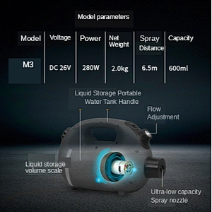 Battery Portable Rechargeable Ulv Electric Spray Smoke Cold Mist Atomizing Sprayer Fogger Disinfection Sterilization Machine