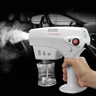 Steam Gun Sprayer Blue Light Ray Nano Nebulizer Fog Machine Smoke Electrostatic Anion Humidifier Handheld Disinfection Spray