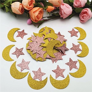 Glitter Rose Gold Silver moon Paper star glitter confetti for Wedding Birthday Party Supplies Baby Shower Decor DIY table event