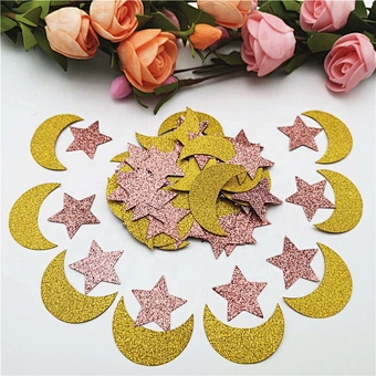 Glitter Rose Gold Silver moon Paper star glitter confetti for Wedding Birthday Party Supplies Baby Shower Decor DIY table event