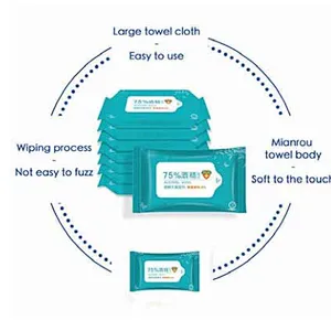 75% medical antibacterial disinfectant wet hand alcohol wipes