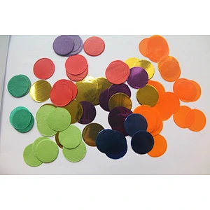 Hot selling diameter 2.5CM tissue and metallic confetti paper for weeding and party paper
