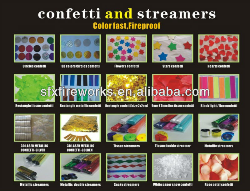 The best color and shape of confetti and streamers