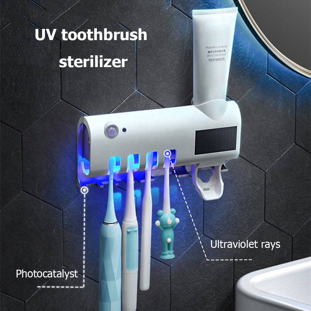 Wall Mount Toothbrush Uv Sterilizer Light Ultraviolet Automatic Infrared Sensor Toothbrush Disinfection