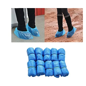 100PCS Medical Waterproof Boot Covers Plastic Disposable Shoe Covers Overshoes
