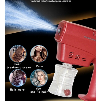 1200w Electric Ulv Sprayer 260ml Disinfection Blue Light Hair Spray Machine Aerosol Mist Trigger Wireless Nano Steam Gun
