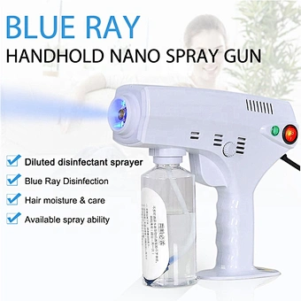 Steam Gun Sprayer Blue Light Ray Nano Nebulizer Fog Machine Smoke Electrostatic Anion Humidifier Handheld Disinfection Spray