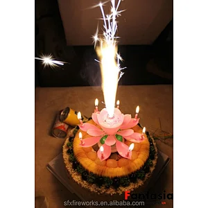feliz cumpleaños giratorio increíble musical rosa flor vela