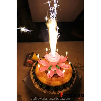 feliz cumpleaños giratorio increíble musical rosa flor vela