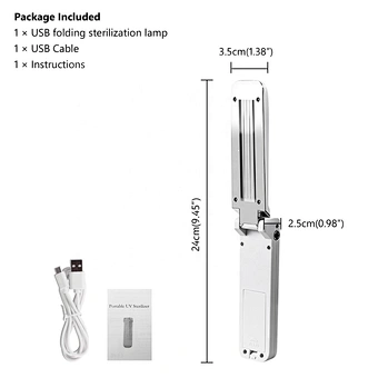 Hand-held Portable UV Light Sterilizer LED UV Wand Disinfection UV Germicidal Lamp Bulb USB Ultraviolet UVC Germicidal Light